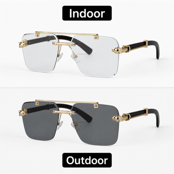 Indoor and Outdoor Luxury Rimless Sunglasses